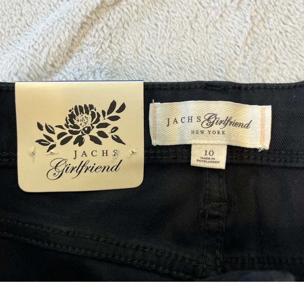 Jachs Girlfriend New York Womens Black Straight Leg Pants‎ Size 10 Cotton Blend